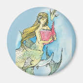 Zeemeermin leest graag Magnet (Voorkant)