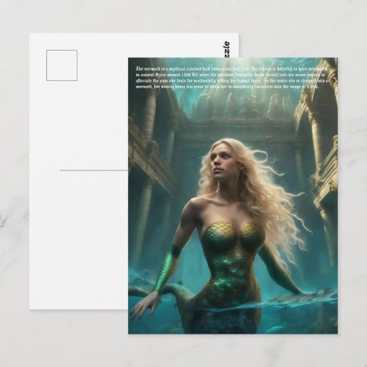 Zeemeermin legende briefkaart (Voorkant / Achterkant)