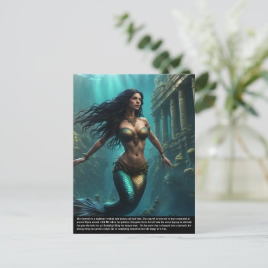 Zeemeermin legende briefkaart (Staand voorkant)