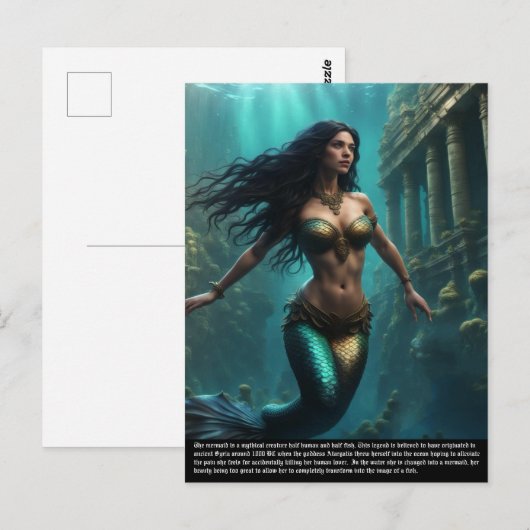 Zeemeermin legende briefkaart (Voorkant / Achterkant)