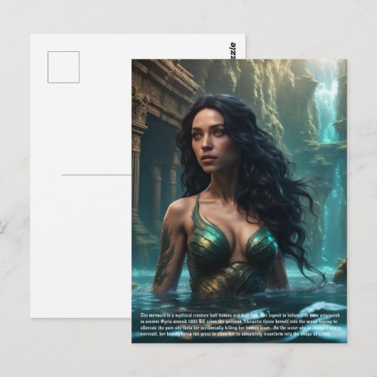 Zeemeermin legende briefkaart (Voorkant / Achterkant)