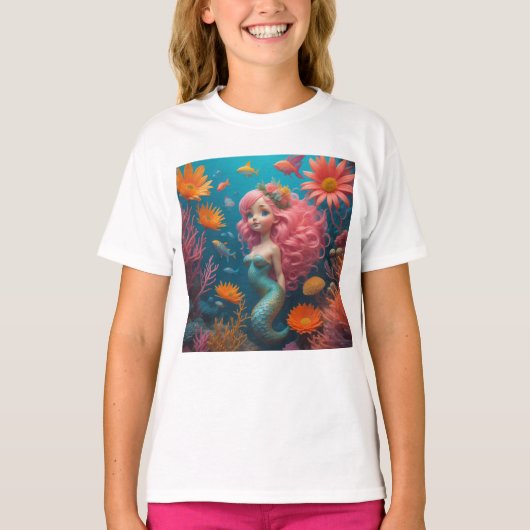Zeemeermin Leuk Roze T-shirt (Voorkant)