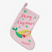 Zeemeermin Leuke Feestelijke Gepersonaliseerde Naa Kleine Kerstsok (Voorkant (Hangend))