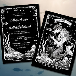 Zeemeermin liefde | Tarot bruiloft uitnodiging
