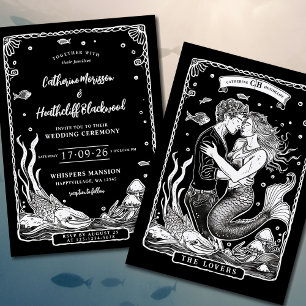Zeemeermin liefde   Tarot bruiloft uitnodiging