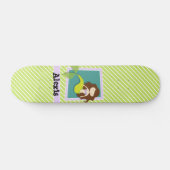 Zeemeermin; Lime Green & White Stripes Skateboard (Horizontaal)