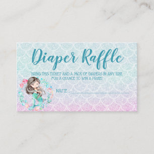Zeemeermin Luier Raffle Kaart Tickets voor Baby sh