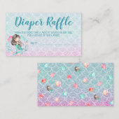 Zeemeermin Luier Raffle Kaart Tickets voor Baby sh (Voorkant / Achterkant)