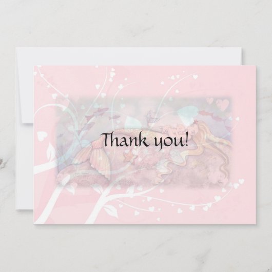 Zeemeermin Lullaby Baby shower Dank u Kaarten (Achterkant)