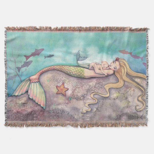Zeemeermin Lullaby Moeder en Baby Fantasy Art Deken (Voorkant)