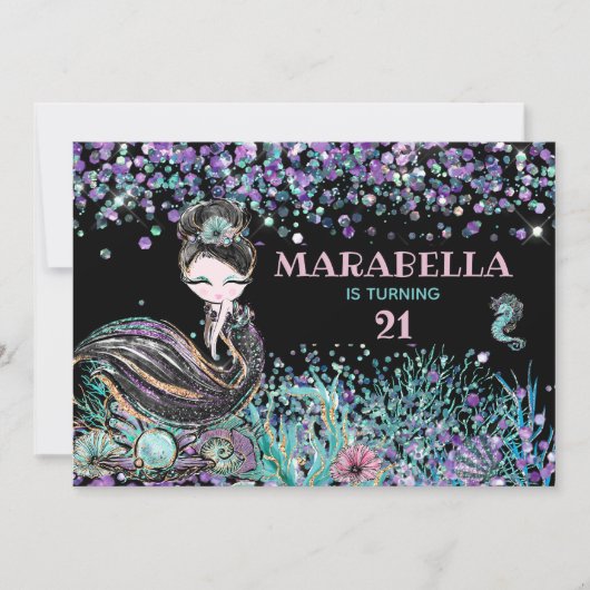 *~* Zeemeermin LUXE 21 GLAM onder de Zee van de ge Kaart (Voorkant)