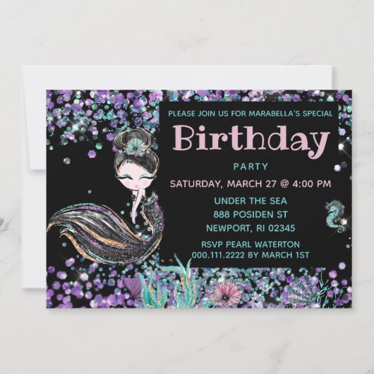 *~* Zeemeermin LUXE 21 GLAM onder de Zee van de ge Kaart (Achterkant)