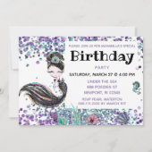 *~* Zeemeermin LUXE 21 GLAM onder Zee Birthday Par Kaart (Achterkant)