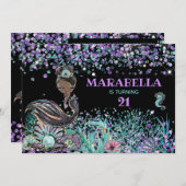 *~* Zeemeermin LUXE GLAM onder het Zee 21 verjaard Kaart (Voorkant / Achterkant)