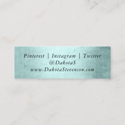 Zeemeermin Luxe schaal | Zeevruchten Mint Groene B Mini Visitekaartje (Achterkant)