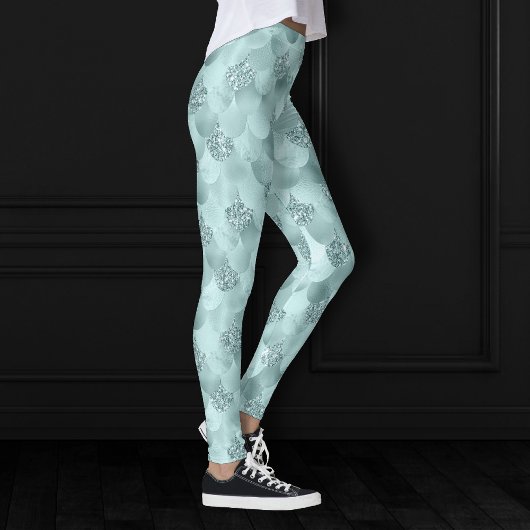 Zeemeermin Luxe schaal | Zeevruchten Munt Green Aq Leggings