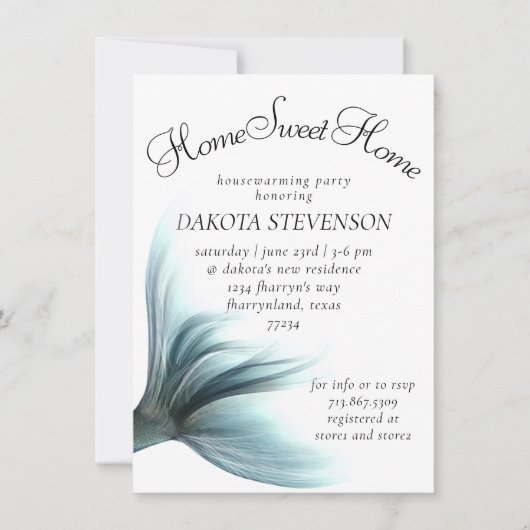 Zeemeermin Luxe | Seafoam Mint Green Home Sweet Ho Kaart (Voorkant)