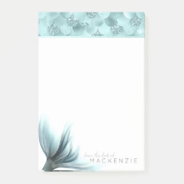 Zeemeermin Luxe Staart | Zeeschuim Mint Green Aqua Post-it® Notes