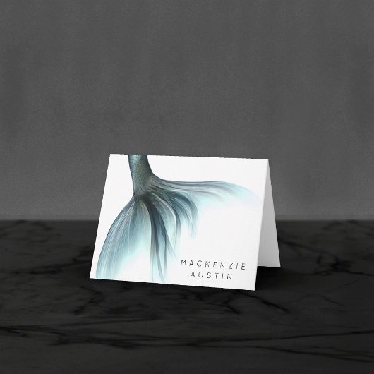 Zeemeermin Luxe Staart | Zeeschuim Muntgroene Aqua Bedankkaart