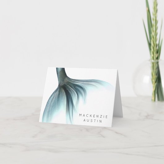 Zeemeermin Luxe Staart | Zeeschuim Muntgroene Aqua Bedankkaart (Voorkant)