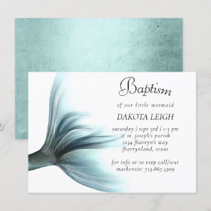 Zeemeermin Luxe   Zeeschuim Mint Green Sheen doop Kaart