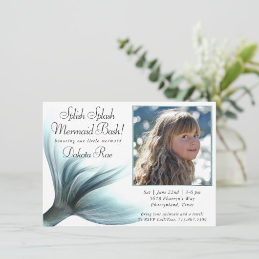 Zeemeermin Luxe | Zeeschuim Mint Green Splish Spla Kaart (Staand voorkant)