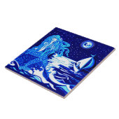 Zeemeermin maan en zeeman tegeltje (Zijkant)