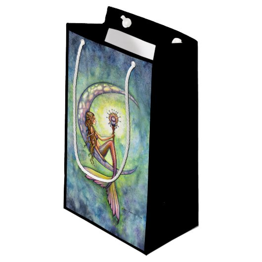 Zeemeermin Maan Fantasie Kunst Klein Cadeauzakje (Voorkant Gekanteld)