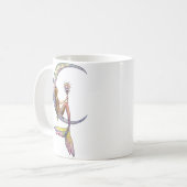 Zeemeermin Maan Fantasie Kunst Koffiemok (Voorkant links)