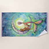 Zeemeermin Maan Fantasie Kunst Strandhanddoek Strandlaken (Voorkant)