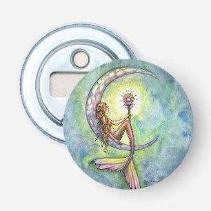 Zeemeermin Maan Fantasie Kunst van Molly Harrison Button Flesopener