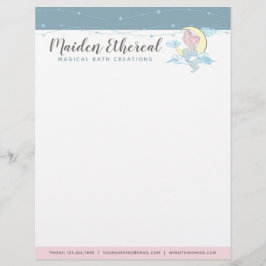 Zeemeermin Maan & Sterren Mystieke Roze Haar Zee S Briefhoofd