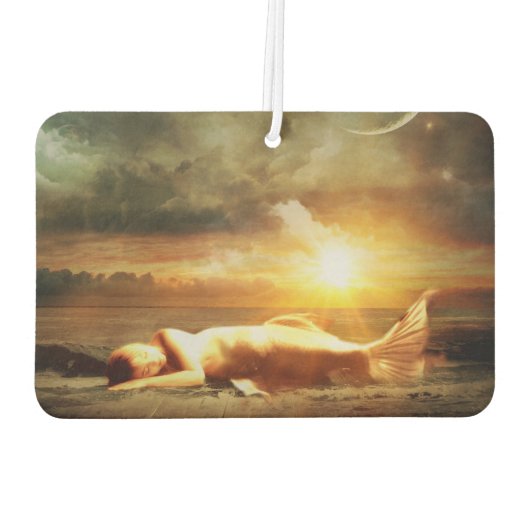 Zeemeermin maanstrand en oceaan goud bruin groen luchtverfrisser (Achterkant)