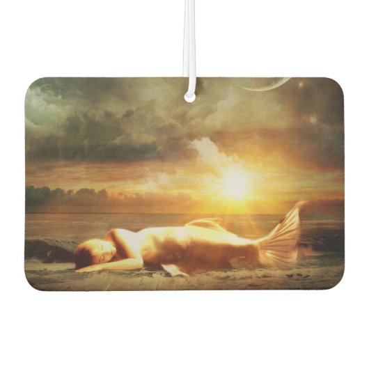 Zeemeermin maanstrand en oceaan goud bruin groen luchtverfrisser (Voorkant)