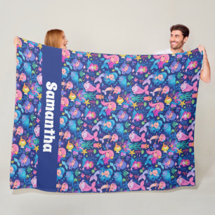 Zeemeermin magie met een gepersonaliseerde fleece deken