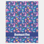 Zeemeermin magie met een gepersonaliseerde fleece deken (Voorkant)