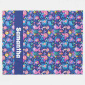 Zeemeermin magie met een gepersonaliseerde fleece deken (Voorkant (Horizontaal))