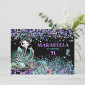 *~* Zeemeermin Magisch onder het Zee 21 Birthday Kaart (Staand voorkant)