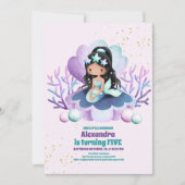 Zeemeermin magisch verjaardagsfeestje kaart (Voorkant)