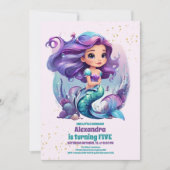 Zeemeermin magisch verjaardagsfeestje kaart (Voorkant)