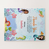 Zeemeermin Magisch Zee Verjaardag Meisje Dank je V Legpuzzel (Horizontaal)
