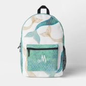 Zeemeermin Magische Fantasie Glitter Schalen Monog Bedrukte Rugzak (Voorkant)