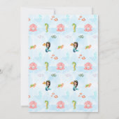 Zeemeermin Magische Verjaardag Meisje Dank u Platt Bedankkaart (Achterkant)