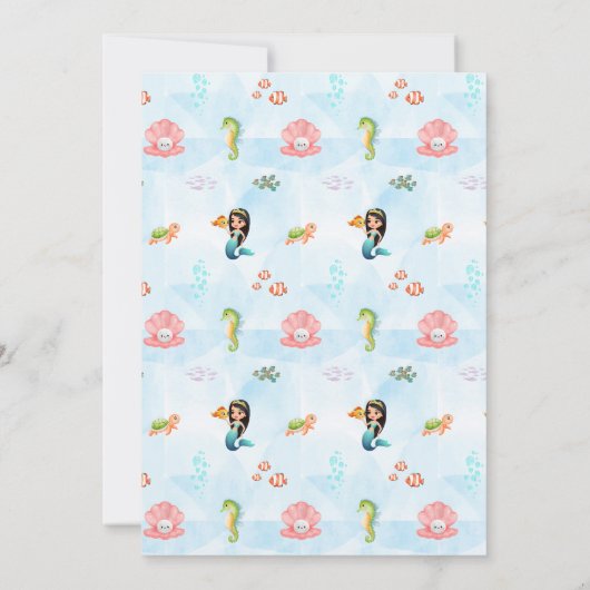 Zeemeermin Magische Verjaardag Meisje Dank u Platt Bedankkaart (Achterkant)