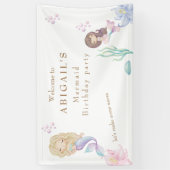 Zeemeermin maken golven verjaardagsfeestje welkom spandoek (Verticaal)