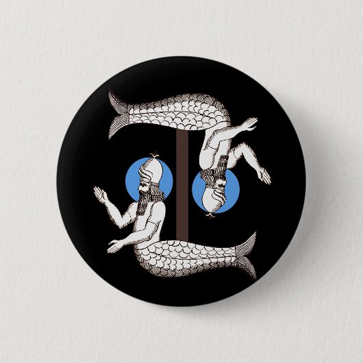 Zeemeermin man Emperior Triton Ronde Button 5,7 Cm (Voorkant)
