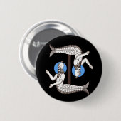 Zeemeermin man Emperior Triton Ronde Button 5,7 Cm (Voorkant /achterkant)