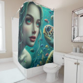 Zeemeermin Marina: Schildpad Odyssee Douchegordijn (In situ)