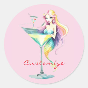 Zeemeermin Martini Meisje Thunder_Cove Ronde Sticker
