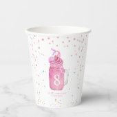 Zeemeermin Mason Jar Milkshake Meisjes Roze Verjaa Papieren Bekers (Voorkant)